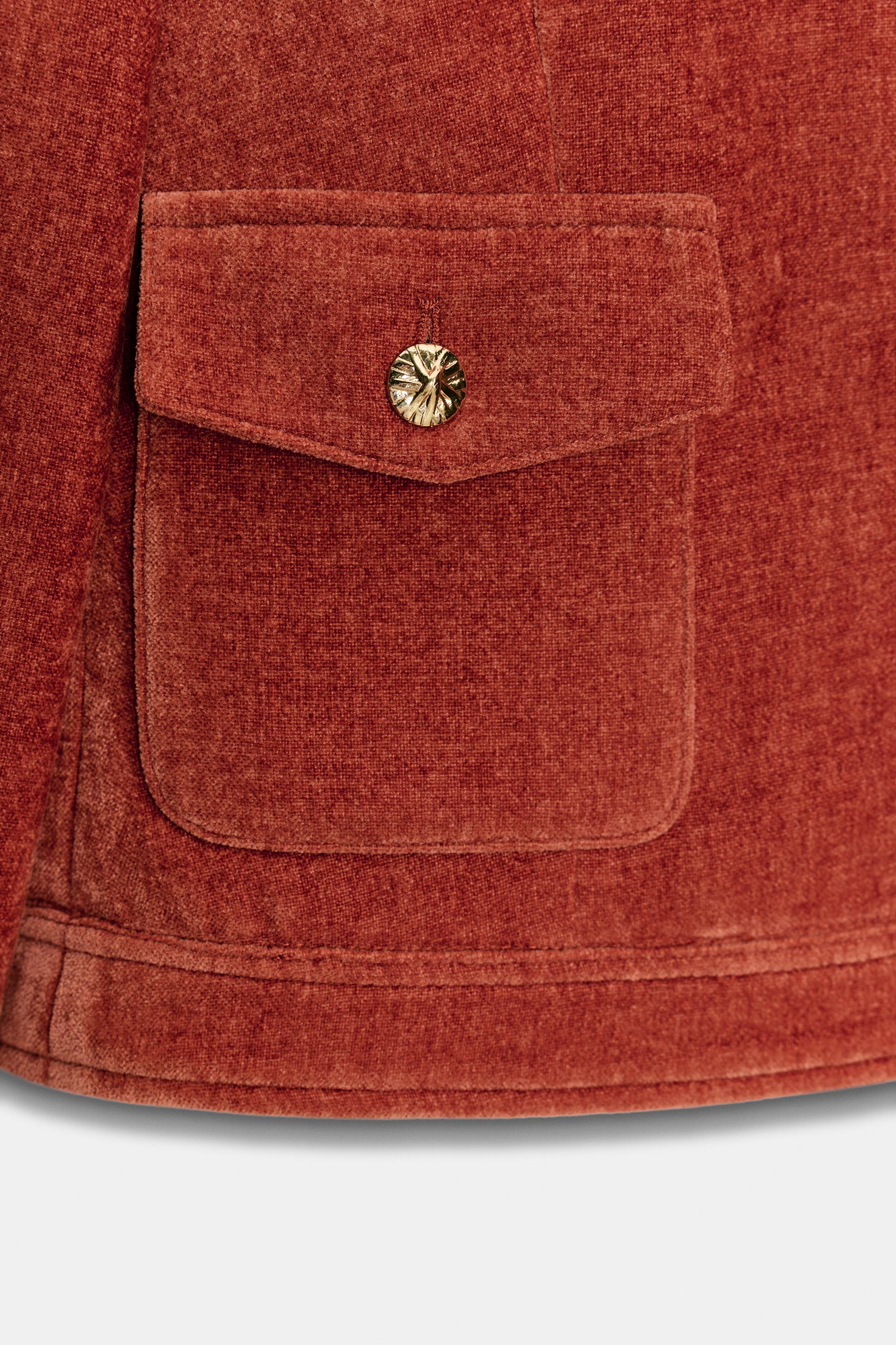 VELVET JACKET WITH SHOULDER PADS